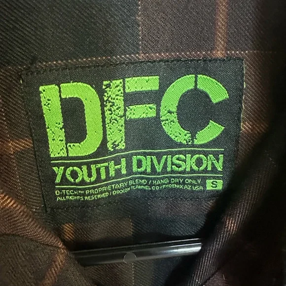 Dixxon Youth Plaid Flannel Shirt Small YOUTH DIVISION - Picture 2 of 4